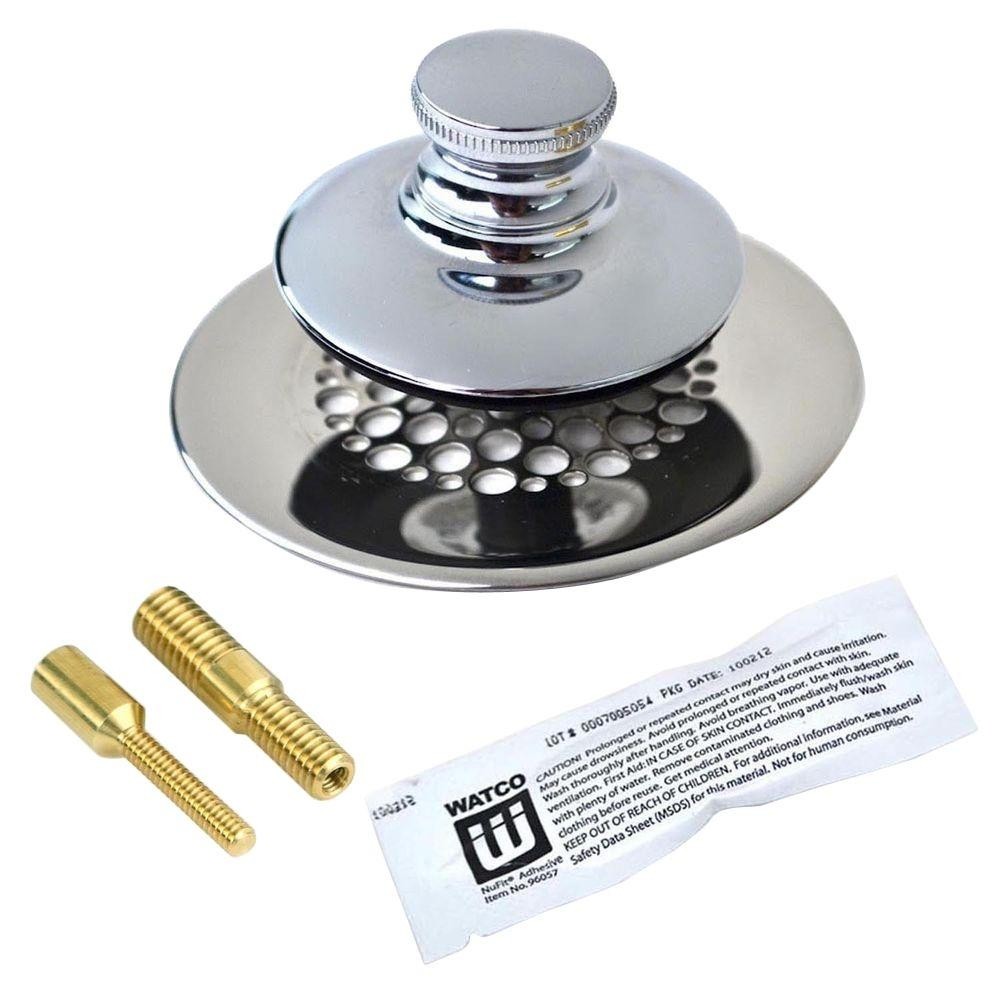 Watco universal nufit push pull bathtub stopper with grid