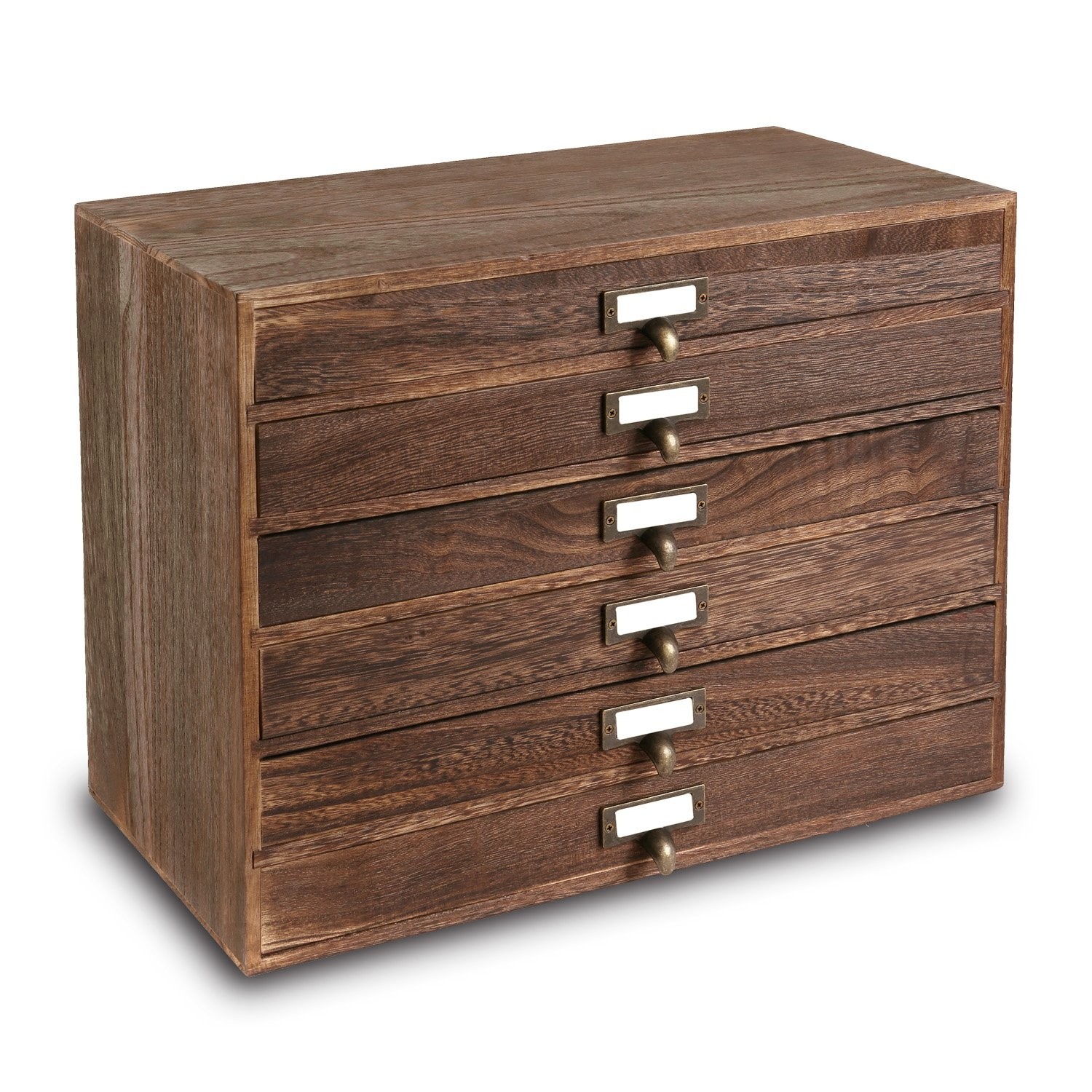 Wd7856 wooden 6 drawers jewelry storage cabinet desktop