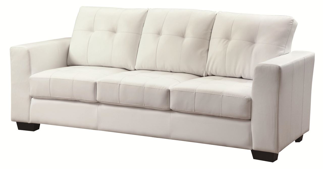 White leather tufted sofa 1