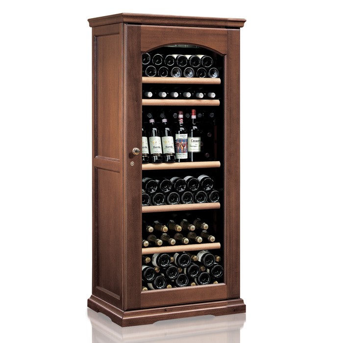 Wooden wine cooler in solid walnut 112 bottles 1 cooling