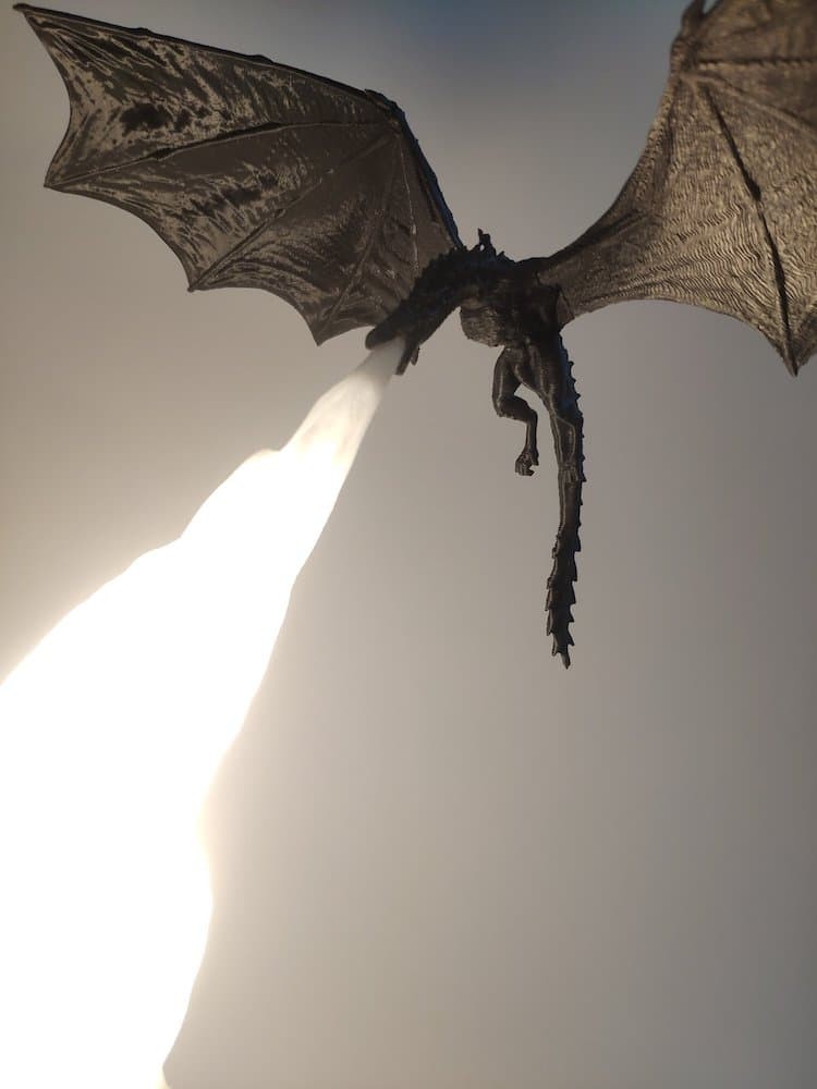 3d printed dragon lamp looks like its breathing fire 1