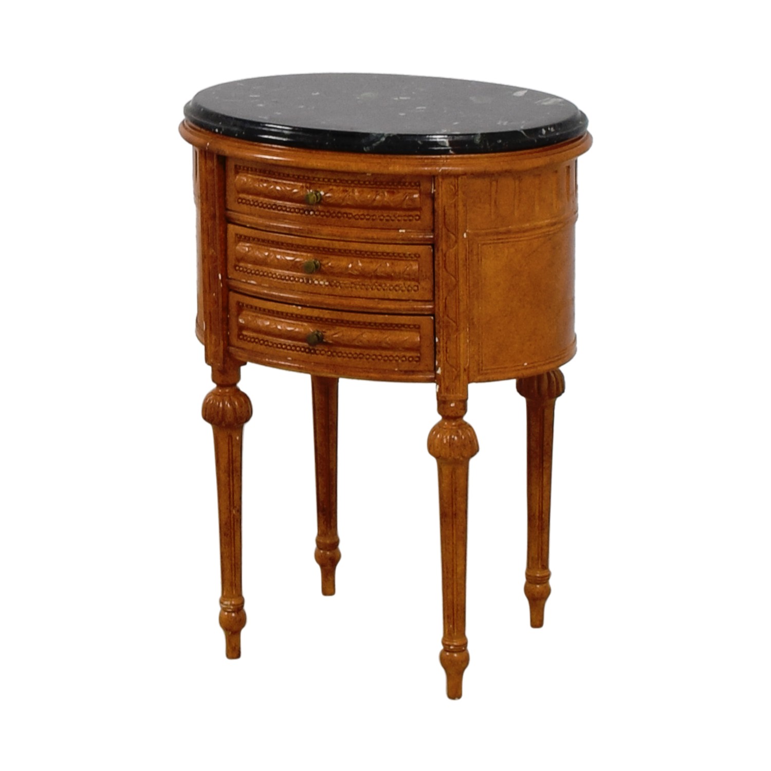 77 off antique oval marble top side table tables