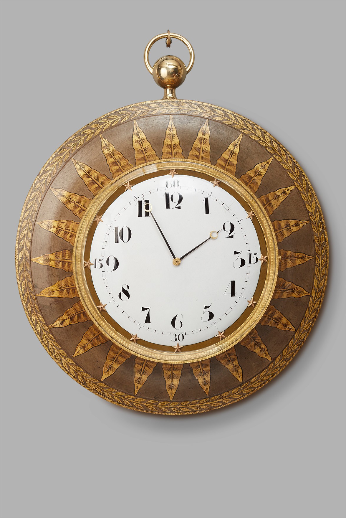 A hugely decorative french empire wall clock circa 1820