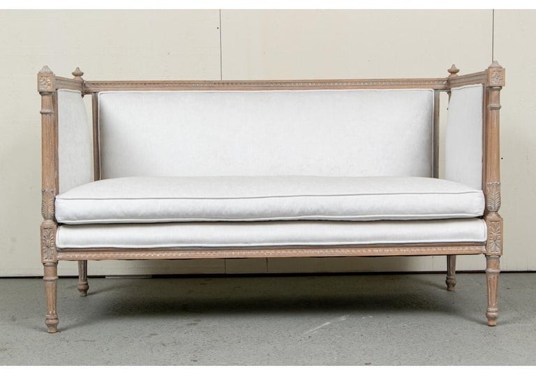 A very fine french or swedish wood frame daybed for