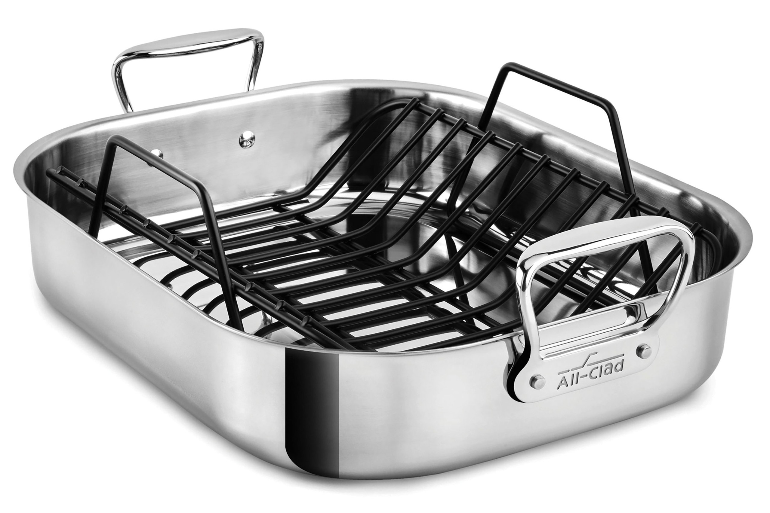All clad roasting pan stainless steel large 16x13 inch