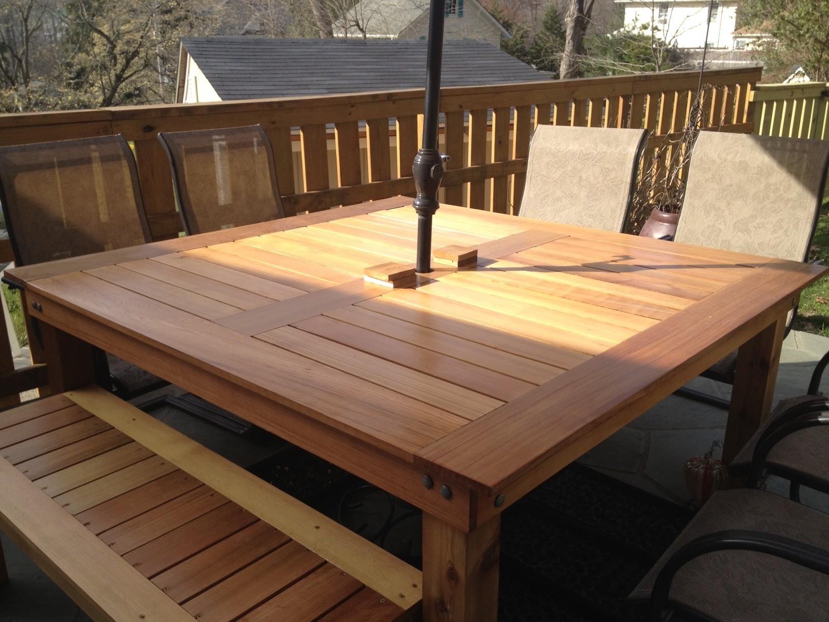 Ana white simple square cedar outdoor dining table diy