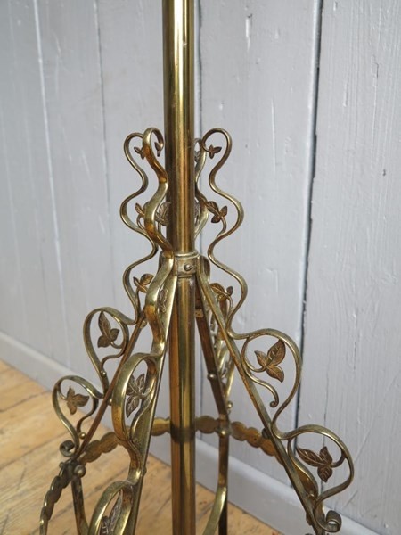 Antique solid brass gothic standard lamp