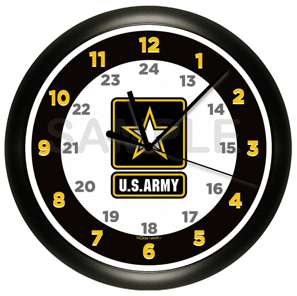 Army wall clock united states military armed forces gift