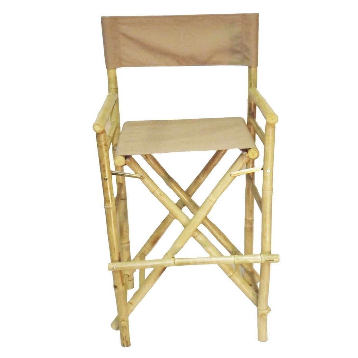 Bamboo54 bamboo folding bar stool with natural canvas set 1