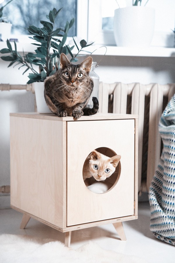 Beautiful cat litter box with scandinavian style