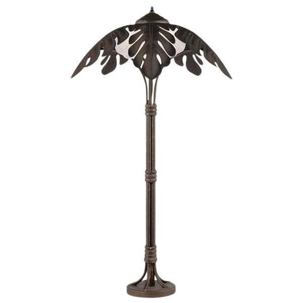 Bronze palm tree floor lamp chairish 1
