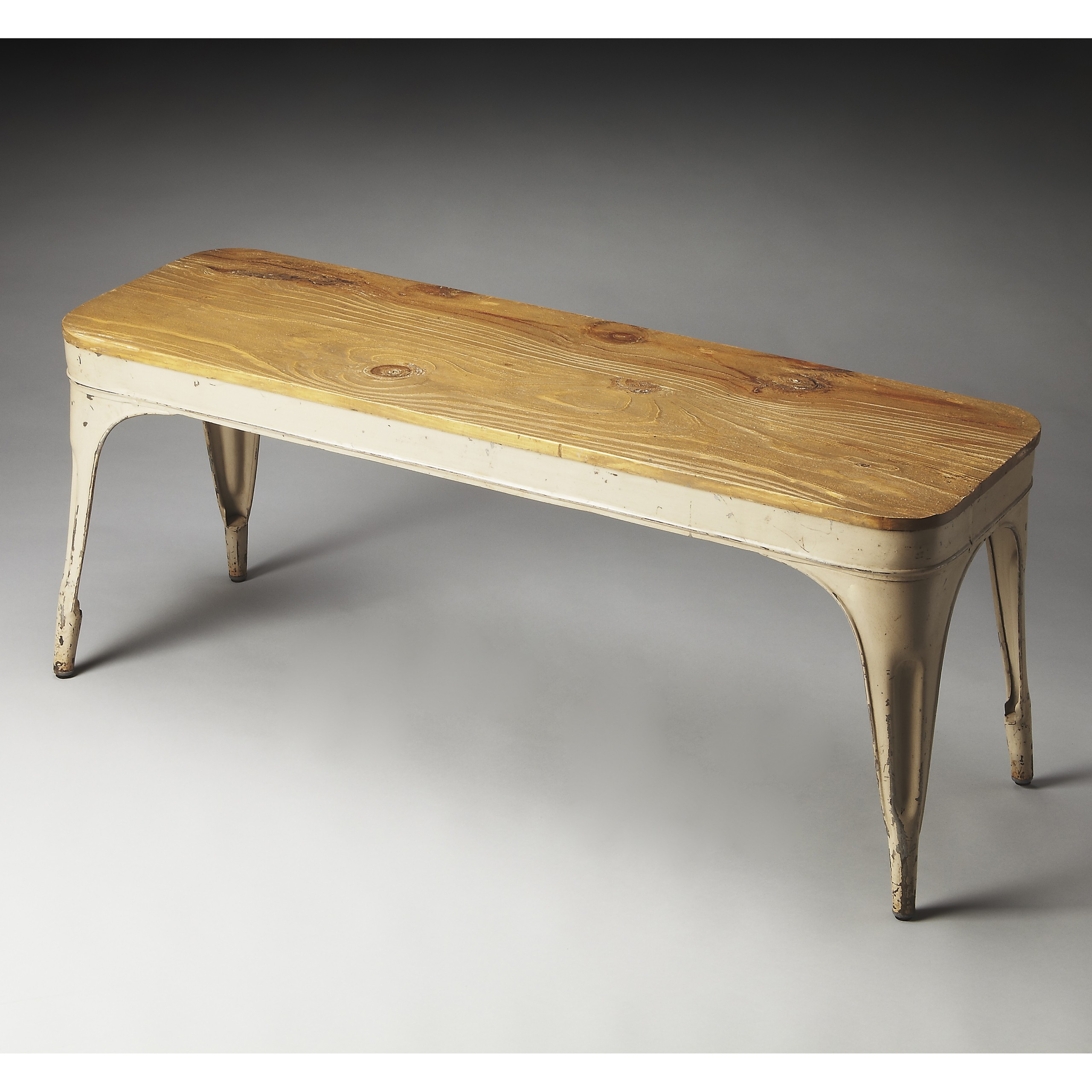 Butler cyrus solid wood and iron bench indoor benches at