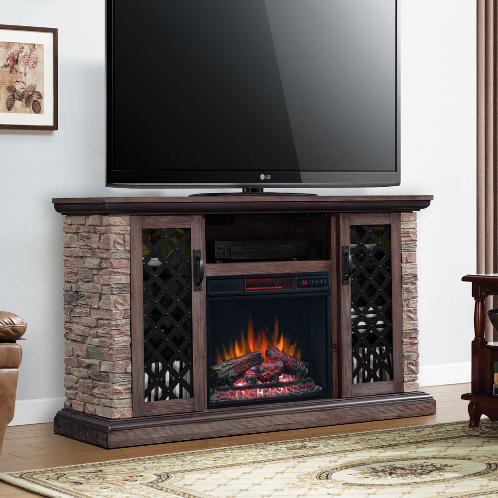 Capitan electric fireplace tv stand in stone 23mm10646 i613 1