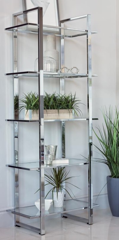 Chrome bookcase barrs furniture the best online