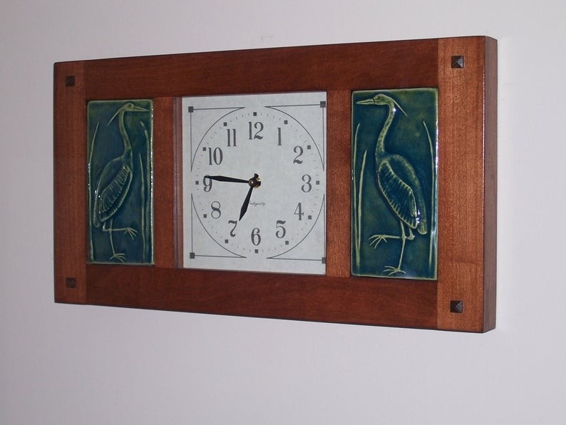 Classic mission craftsman wall clock cherry arts and 1