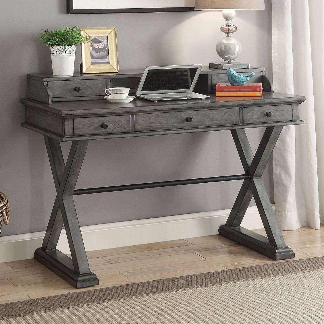 Coast to coast 5 drawer desk burnished gray desk with