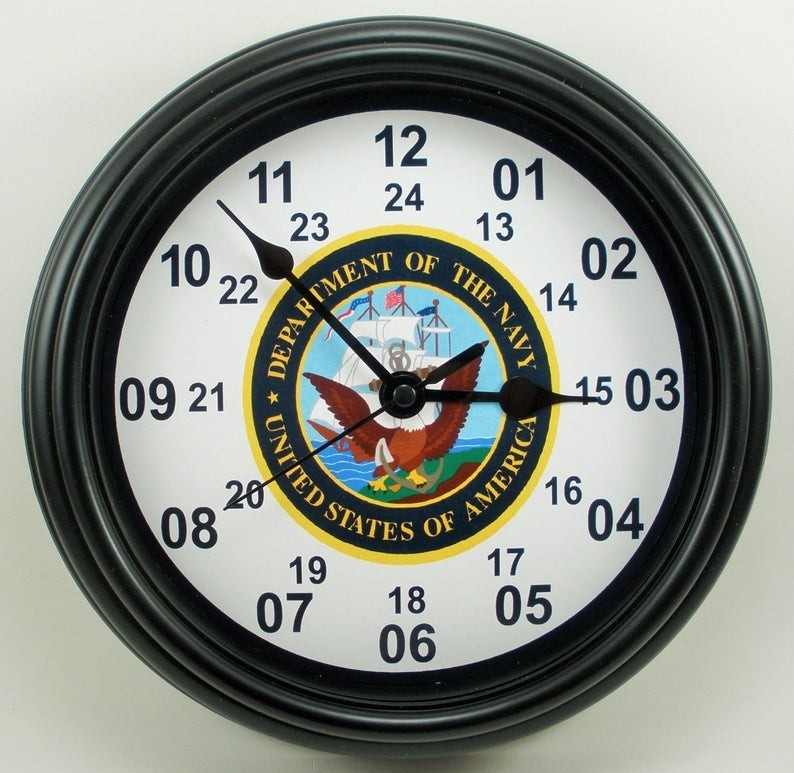 Custom military time armed forces wall clock etsy