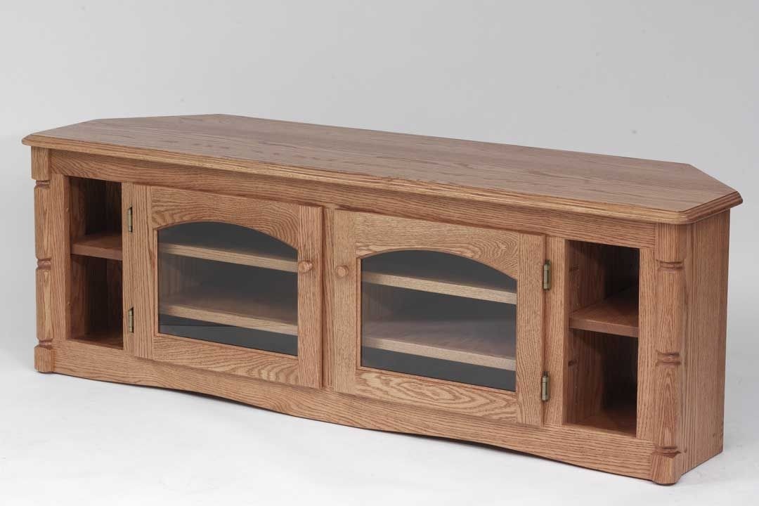 Custom solid wood tv stand country oak plasma lcd corner
