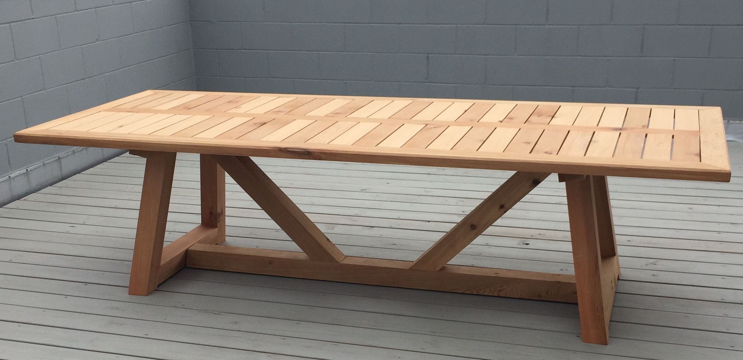 Custom western red cedar outdoor dining table by dereva