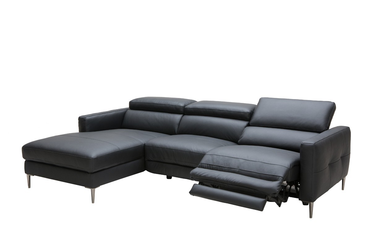 Divani casa booth modern black leather sectional w