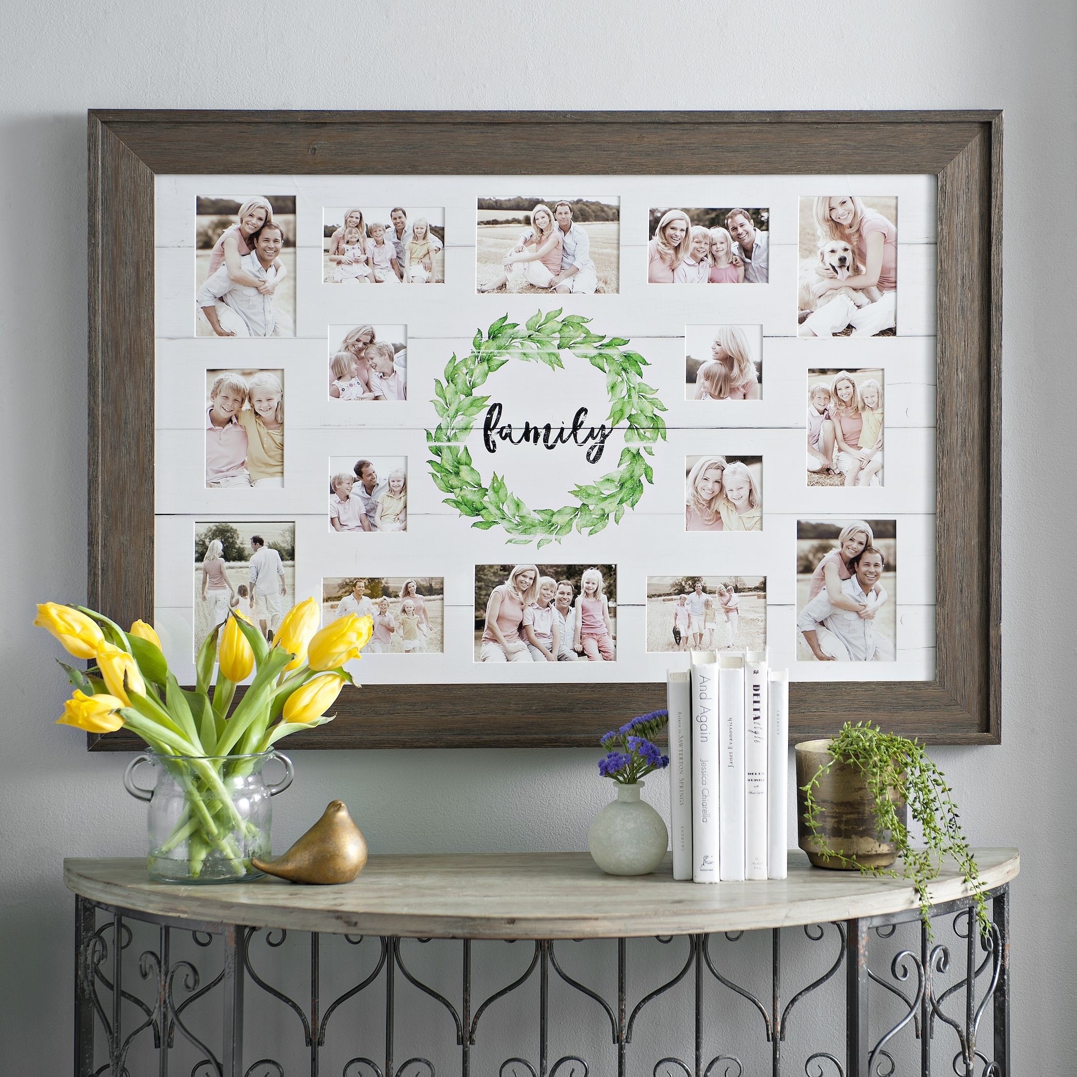 Family wreath shiplap collage frame family collage frame