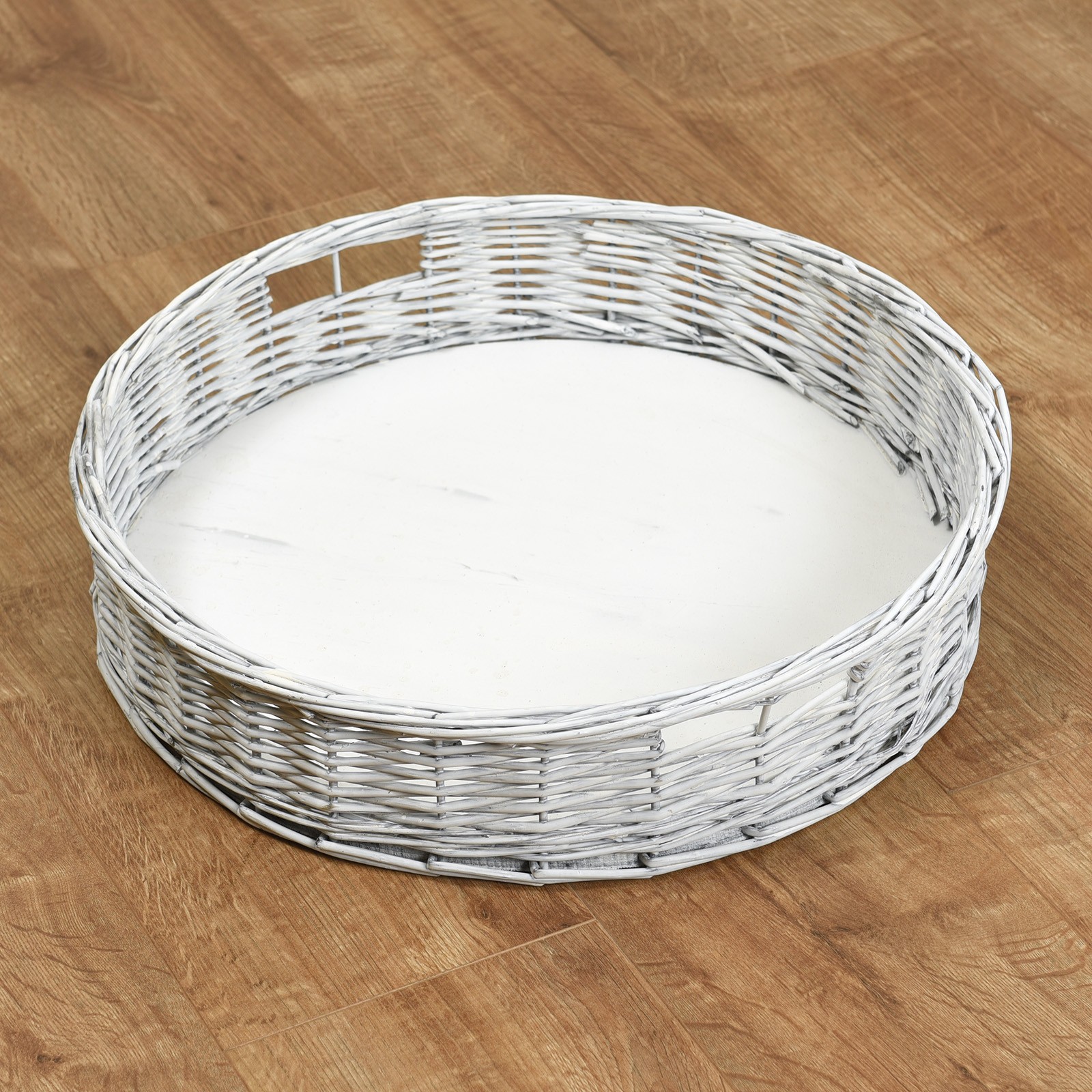 Hartleys round wicker serving tray decorative wooden 2