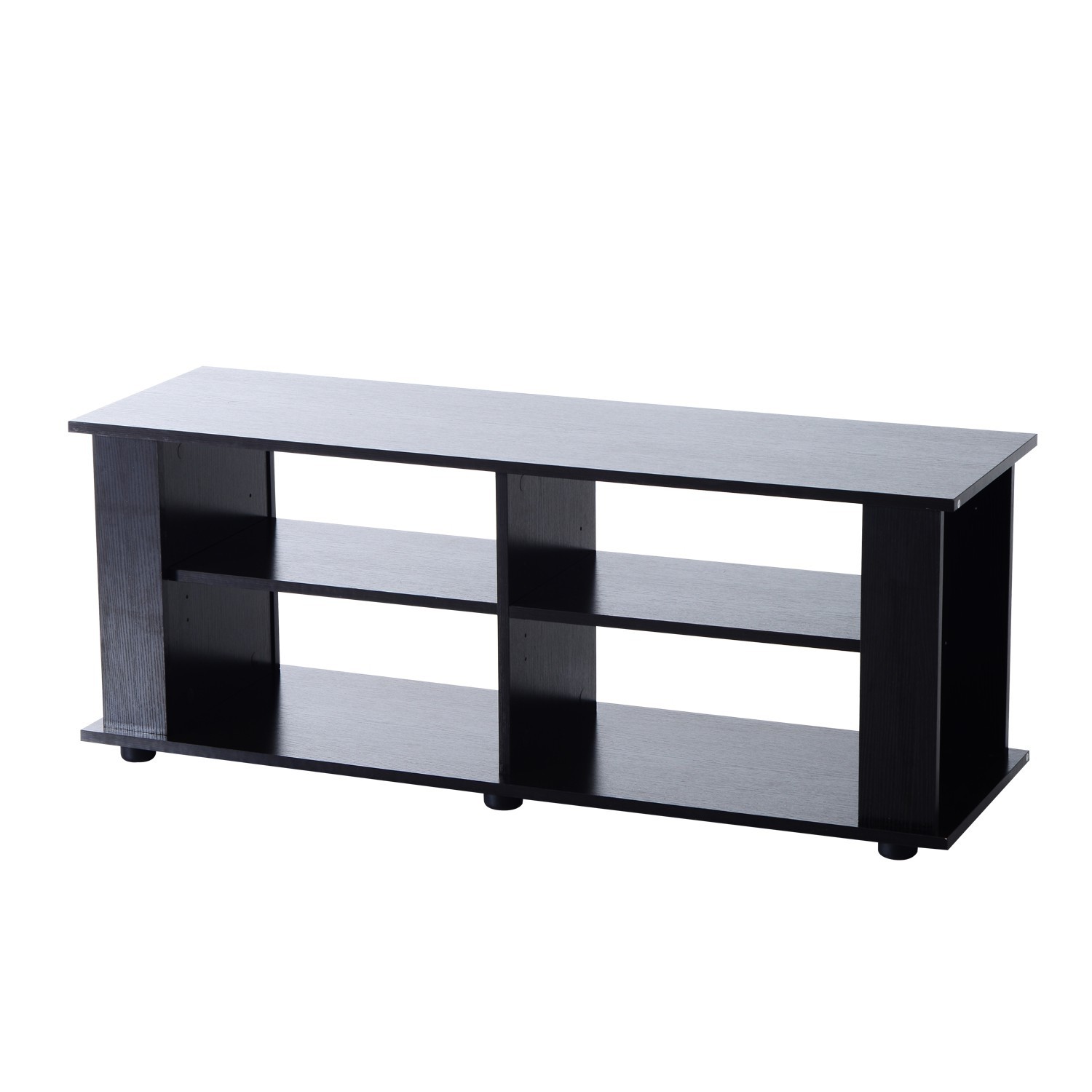 Homcom 58 modern open shelf tv stand black