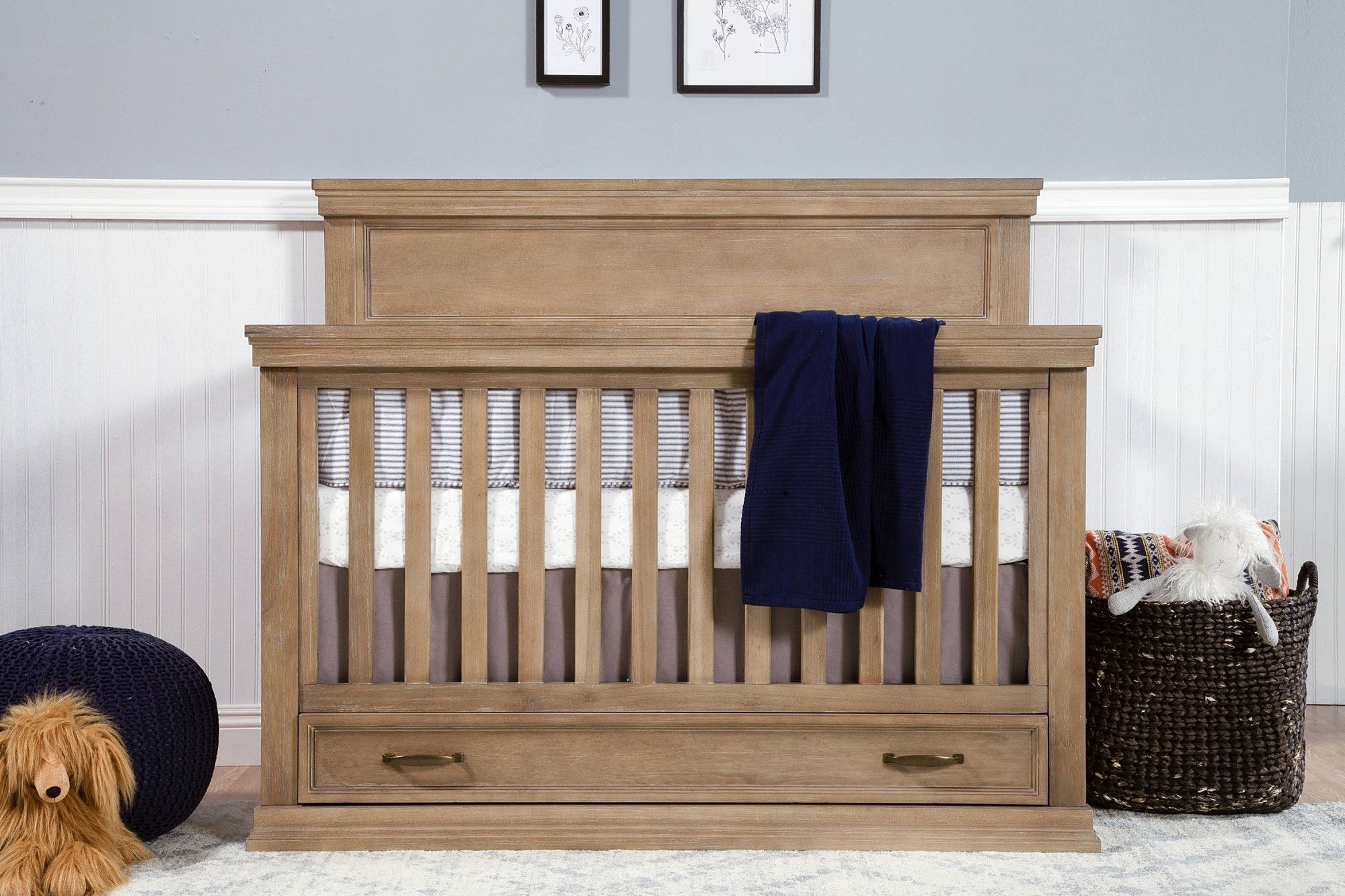Langford 4 in 1 convertible crib with storage drawer