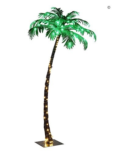 Led lighted artificial hawaii palm tree lamp home garden