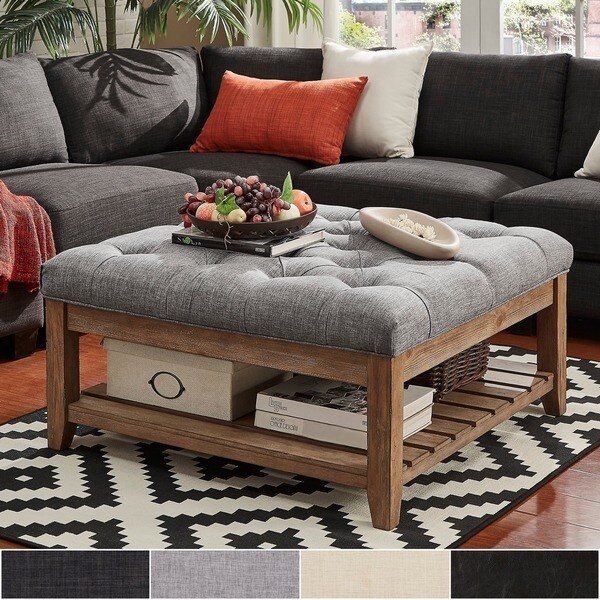 Lennon pine planked storage ottoman coffee table by 2
