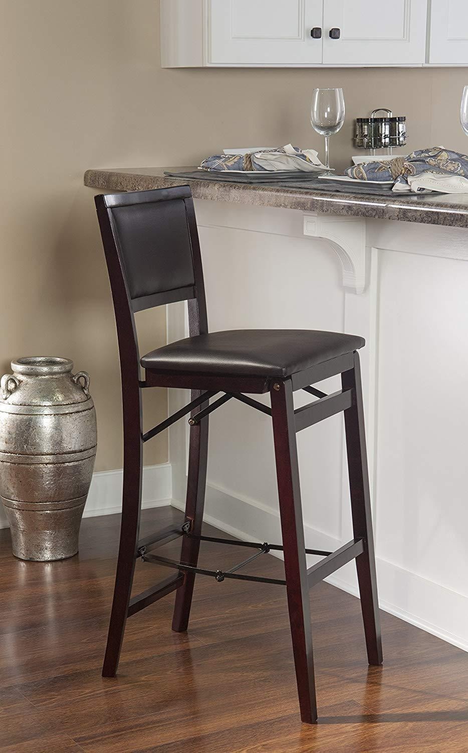 Linon home decor keira pad back folding counter stool 24