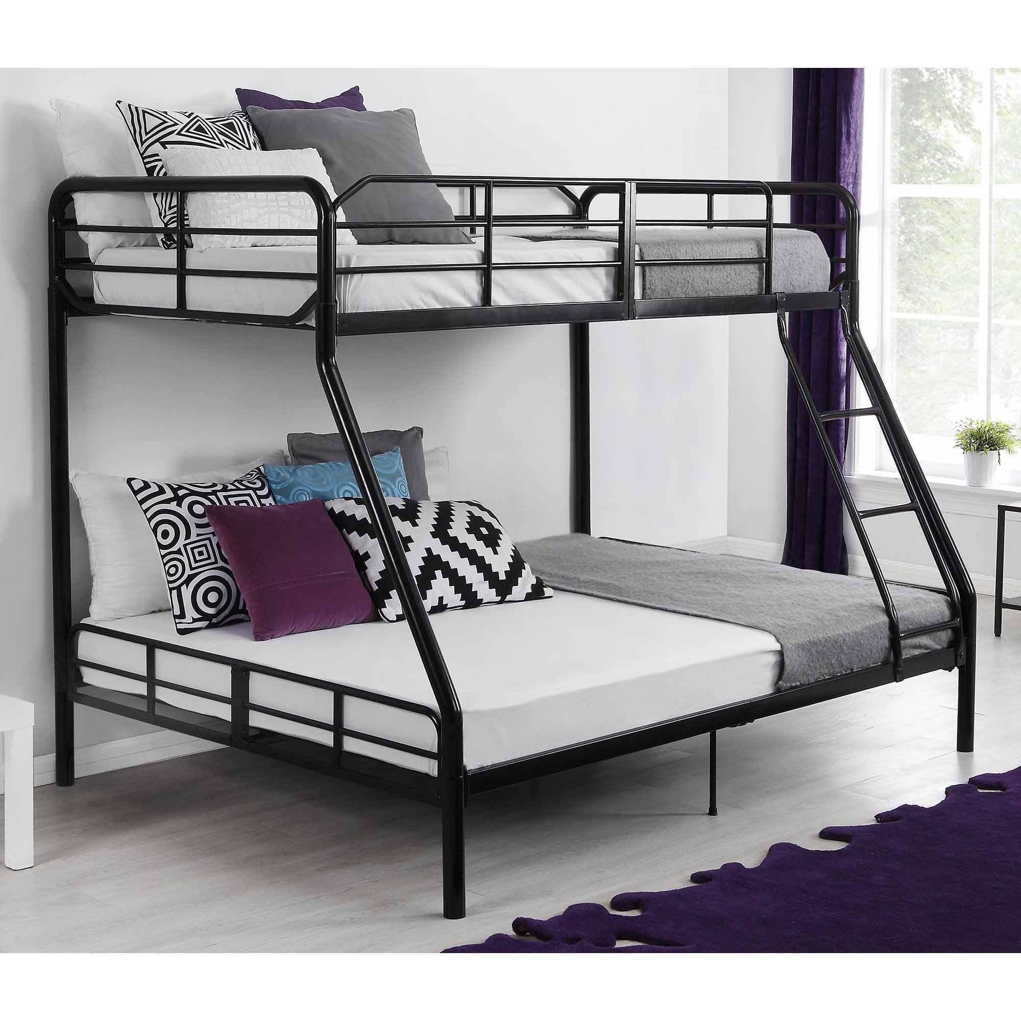 Mainstays twin over full metal sturdy bunk bed black