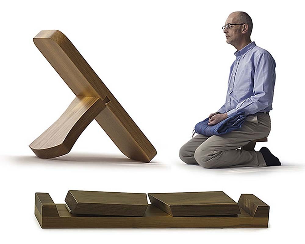 Meditation posture wooden meditation stools natural