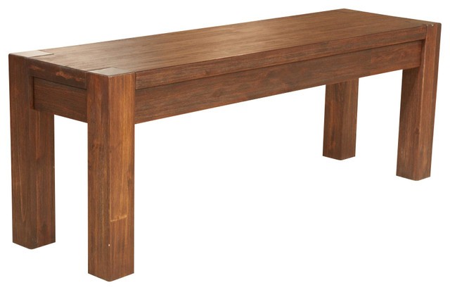 Modus meadow solid wood bench in brick brown