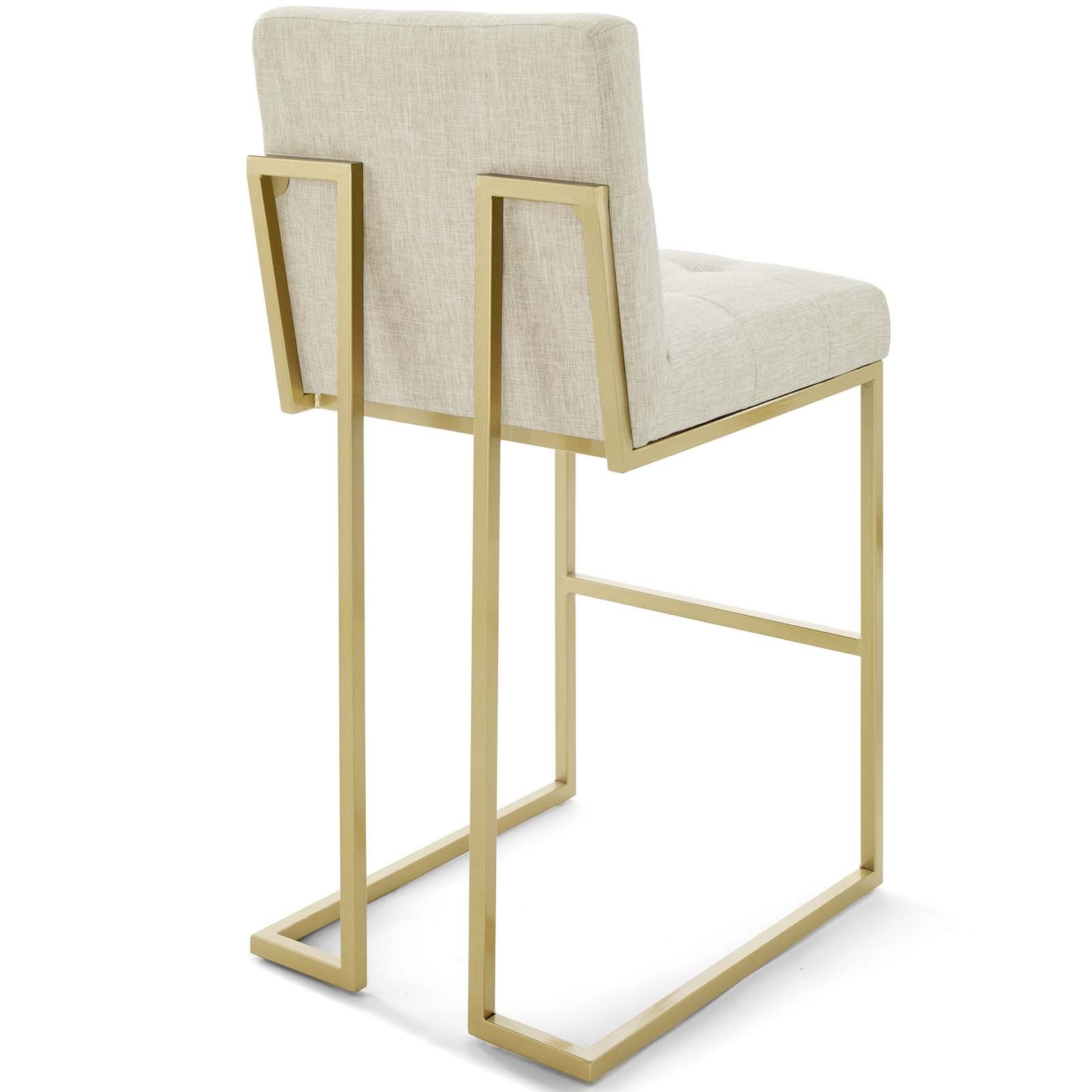 Privy gold stainless steel performance velvet bar stool
