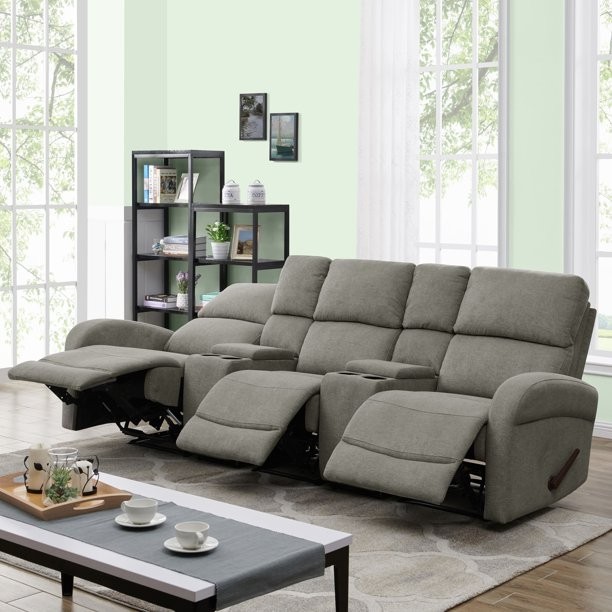 Prolounger modern wall hugger reclining sofa in warm gray 2