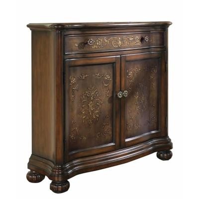 Pulaski furniture 1 drawer 2 door hand painted cabinet