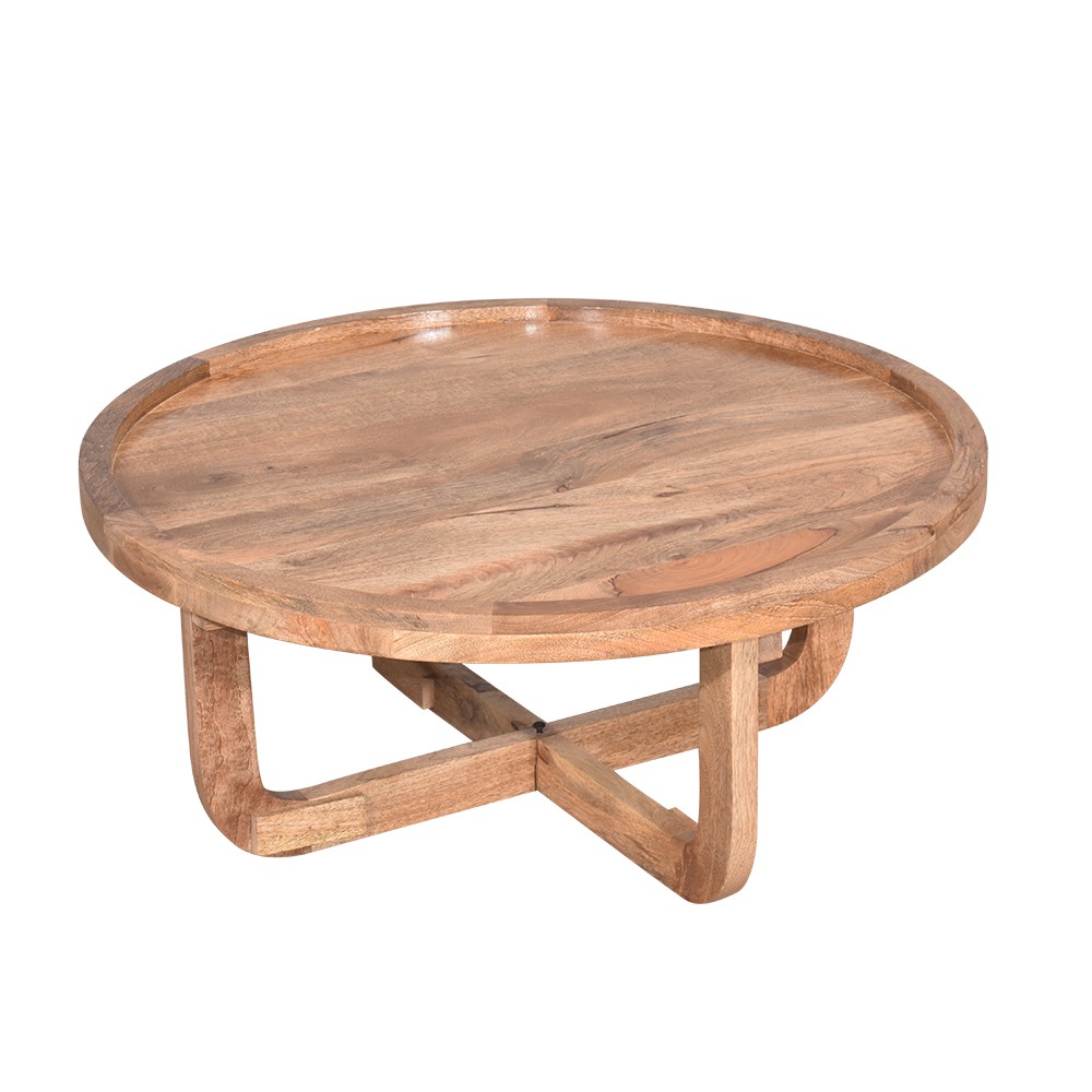 Round coffee table mango wood wood decor