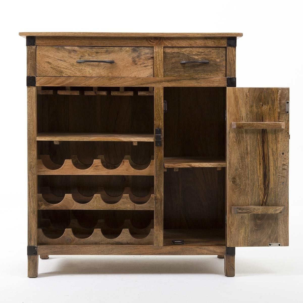 Rustic industrial wine cabinet with images wine