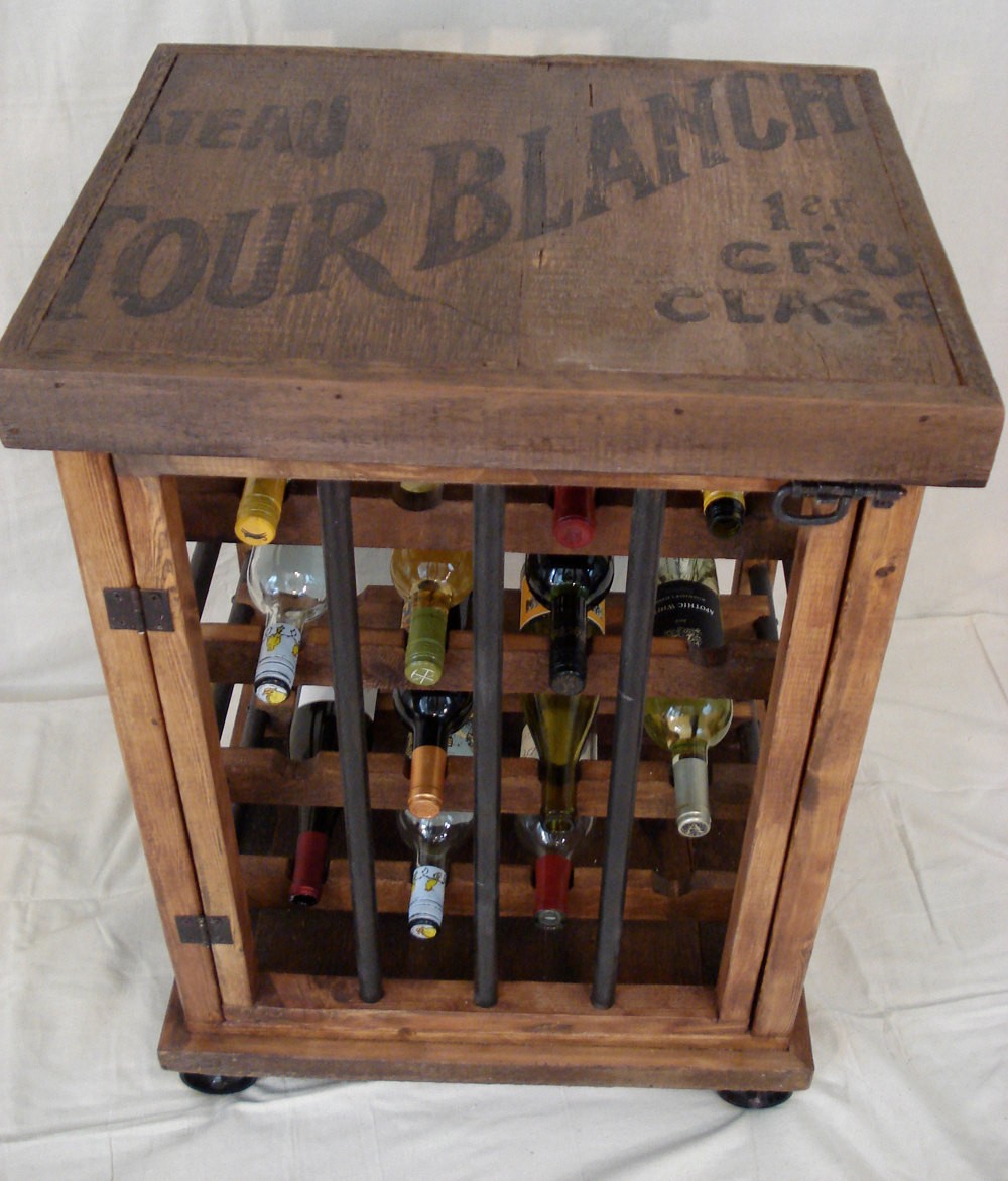 Rustic wine bottle cabinet