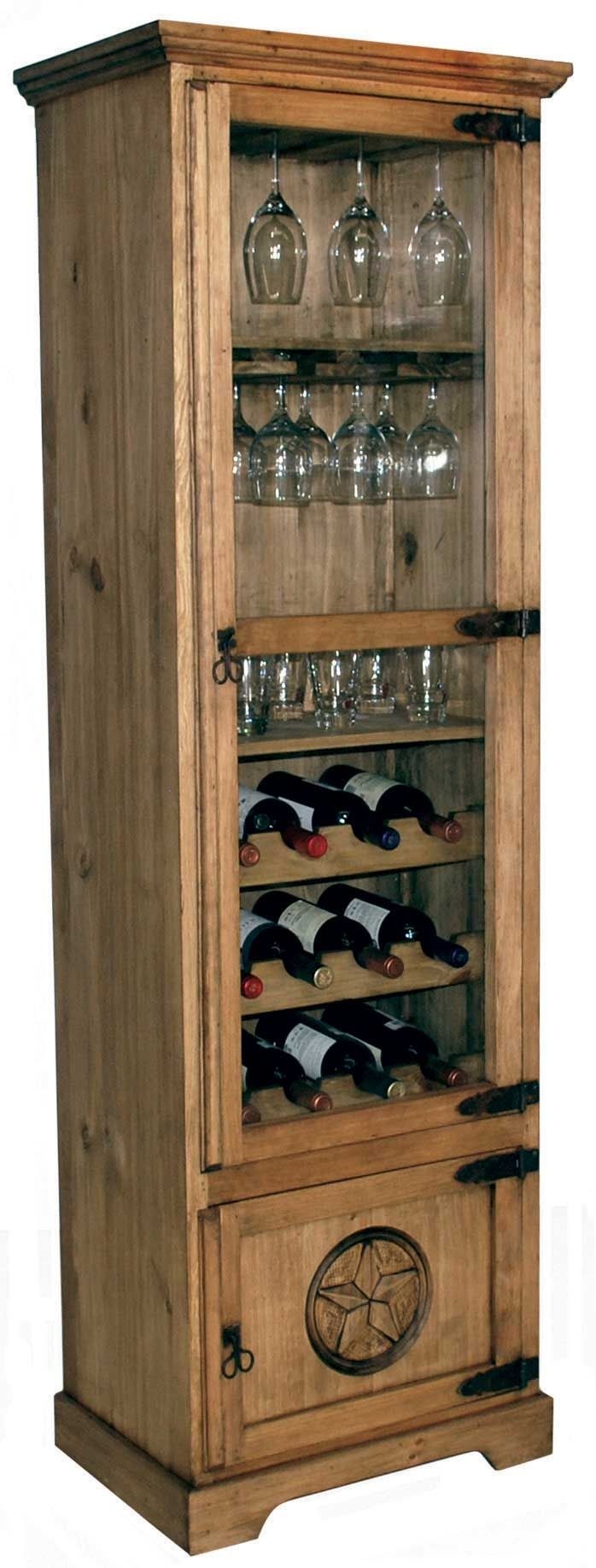 Rustic wine cabinet rustic wine tall cabinet with star