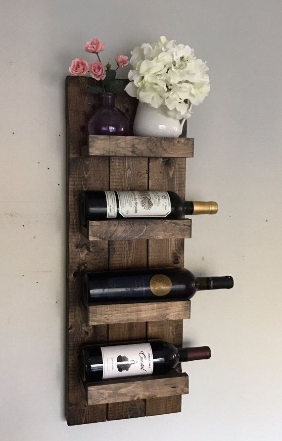 Rustic wine rack spice rack wall mounted wine bottle 1