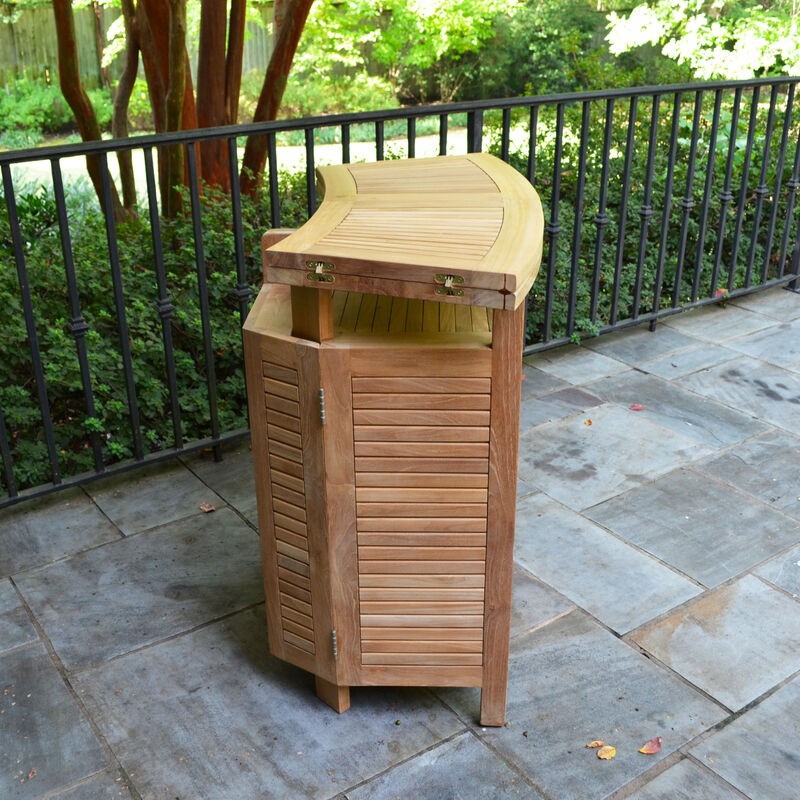 Teak folding bar cabinet teak backyard outdoor patio