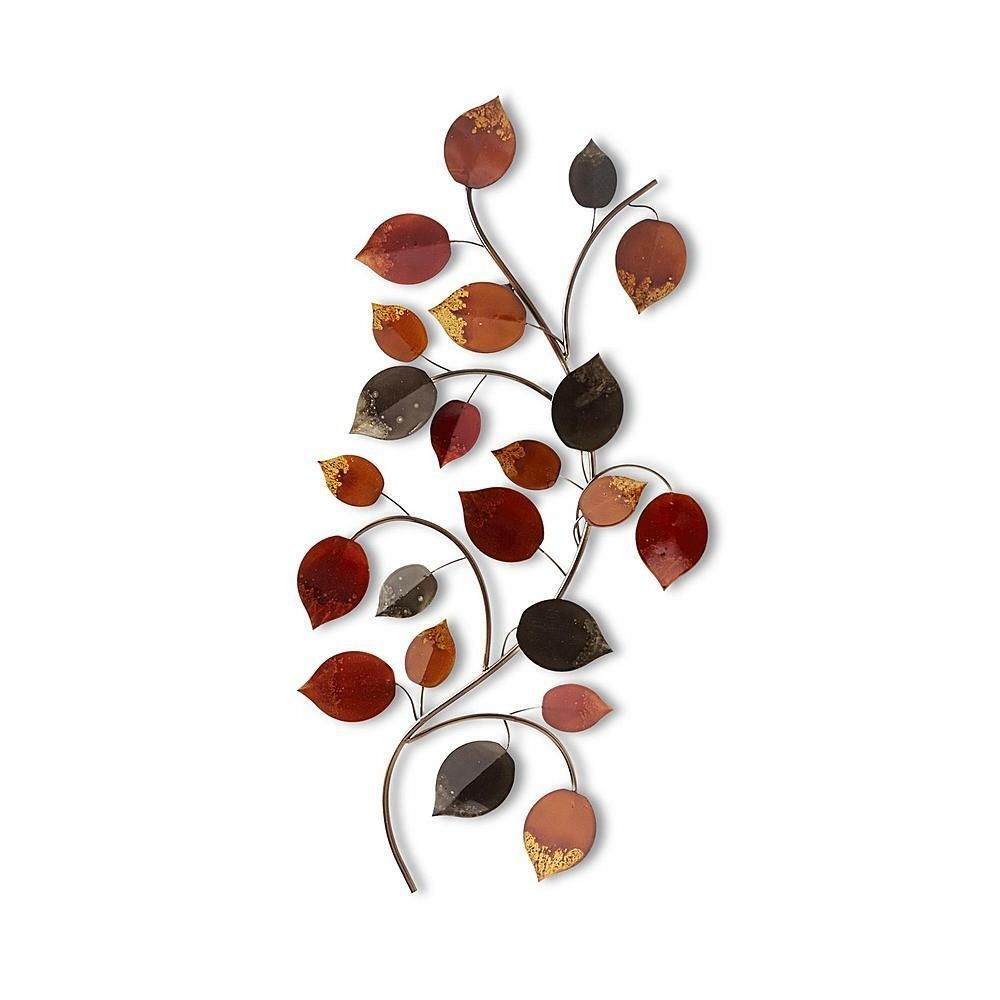 Wall art metal sculpture tree branch leaves artistic