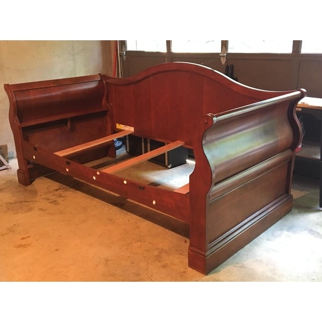 Wood twin sleigh daybed frame chairish 4