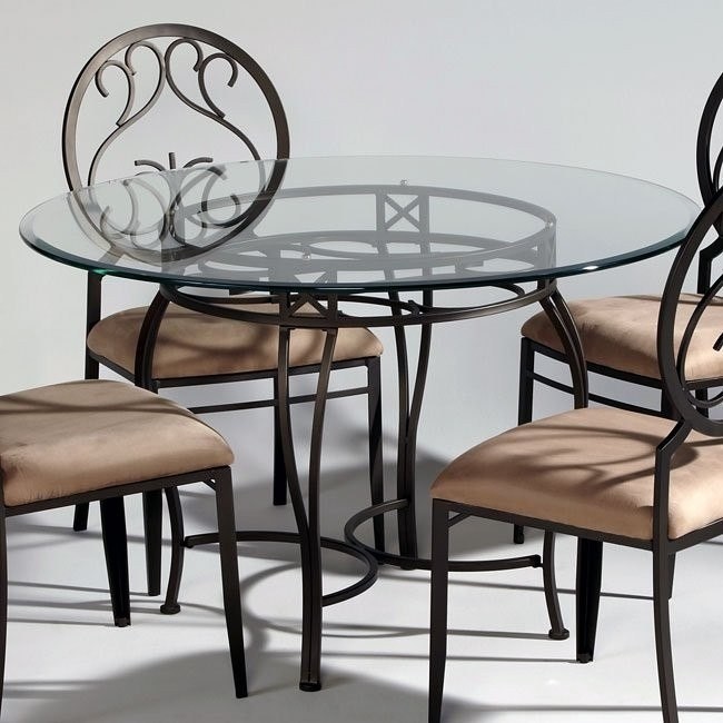 Wrought iron glass top dining table chintaly imports 1