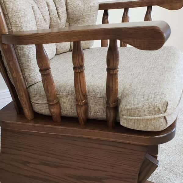 196 highback oak swivel glider oak creek amish furniture