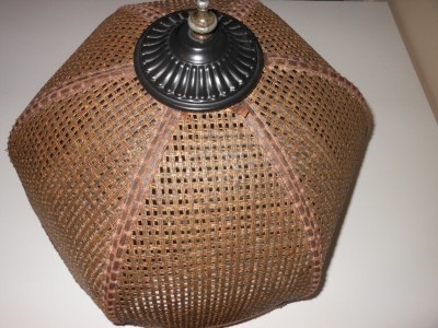 2 pair of vintage brown wicker woven wood bamboo type