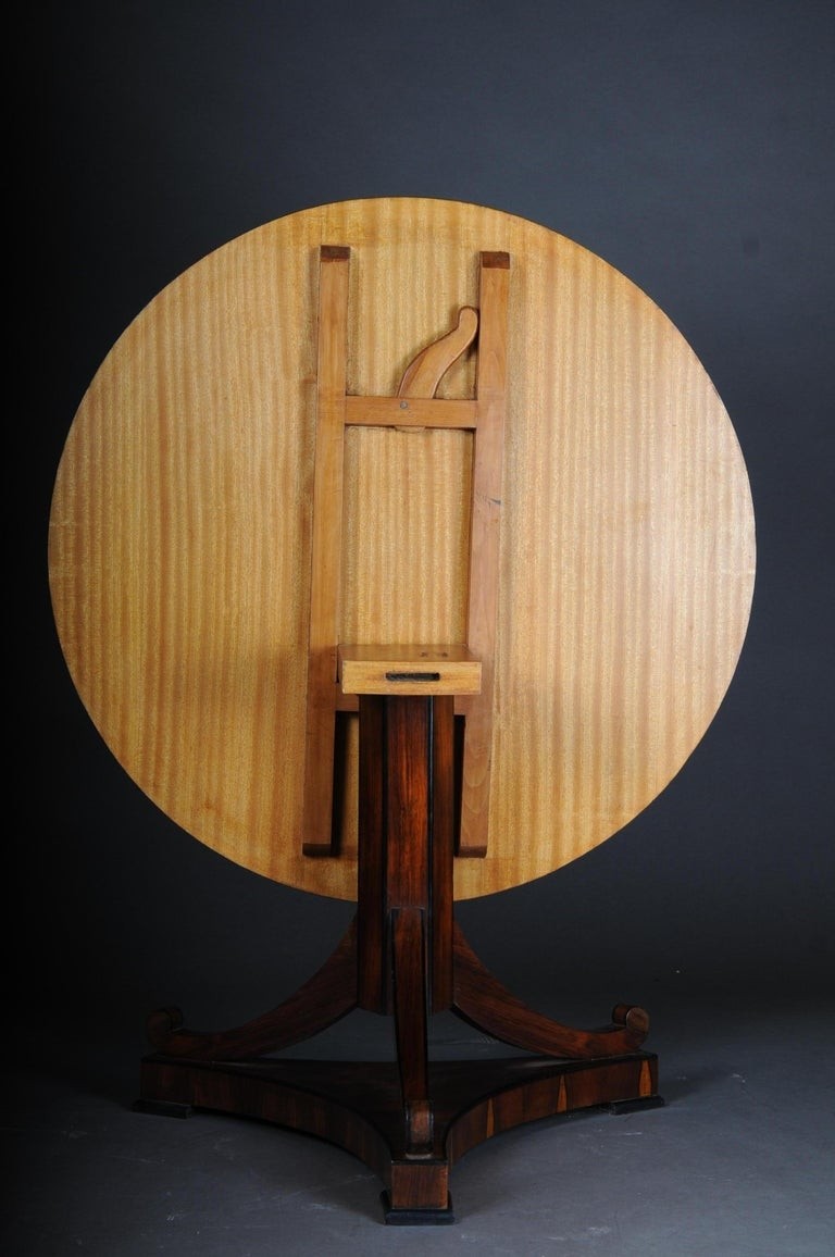 20th century fancy round folding table in biedermeier
