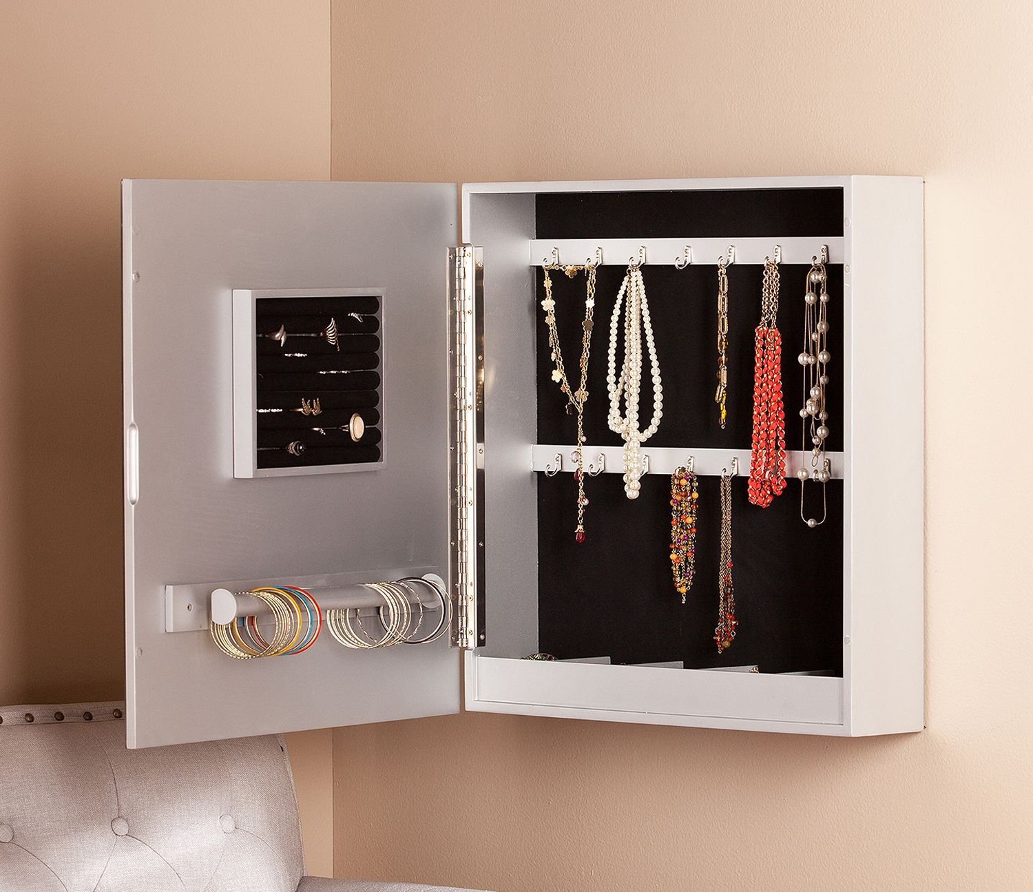 25 beautiful wall mounted jewelry armoires zen merchandiser
